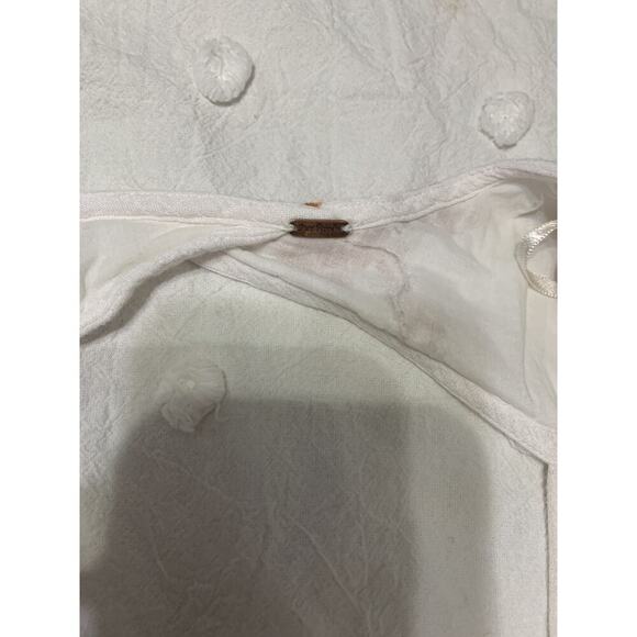 Free People Emma Austin Boho Floral Gauzy Embroidered Swing Dress S Off White - Picture 8 of 9